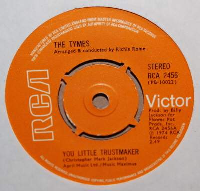 TYMES — YOU LITTLE TRUSTMAKER / NORTH HILLS record label scan