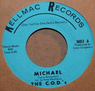 C.O.D.S — MICHAEL / CRY NO MORE record label scan