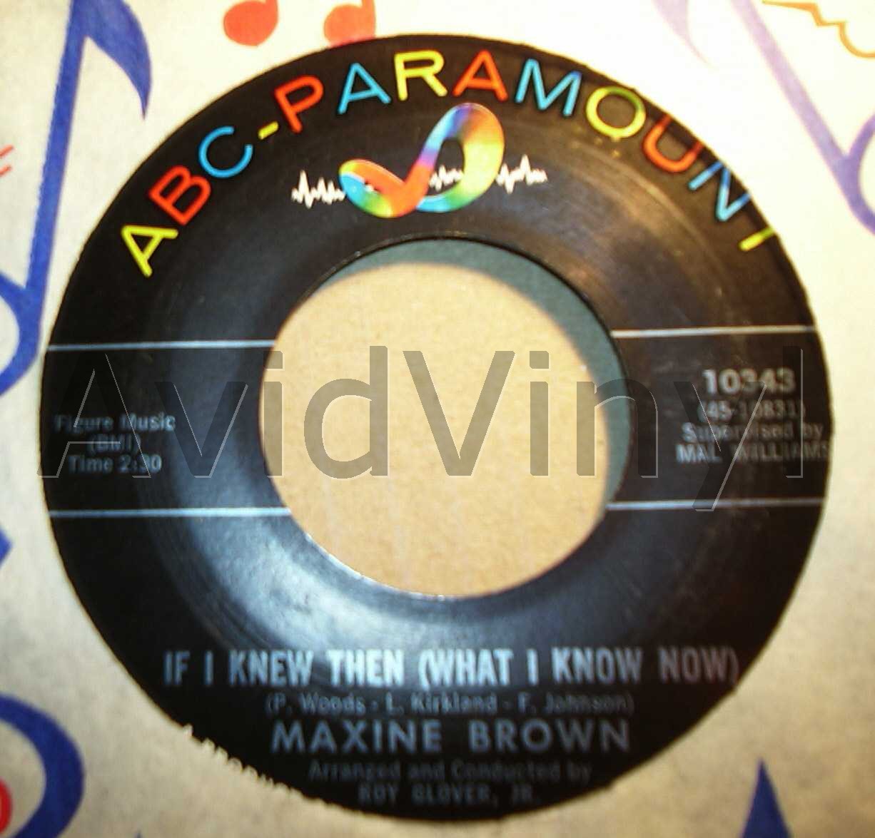 MAXINE BROWN IF I KNEW THEN / I KNEEL AT YOUR THRONE