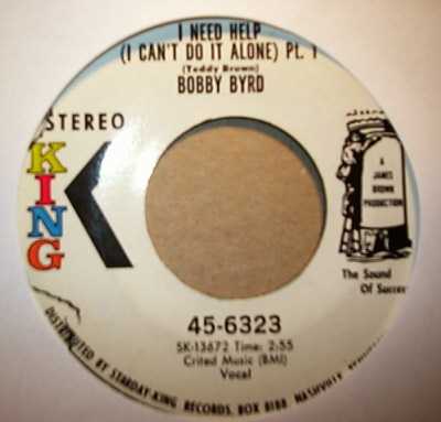 BOBBY BYRD — I NEED HELP / PT2 record label scan