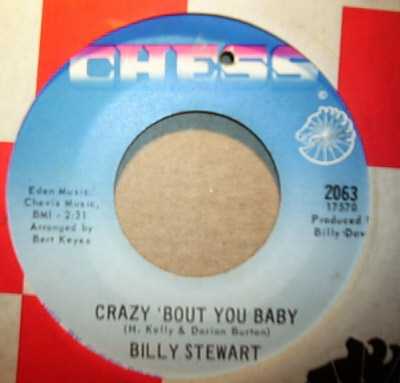 BILLY STEWART — CRAZY 'BOUT YOU BABY / I'M IN LOVE record label scan