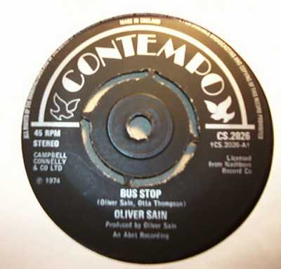 OLIVER SAIN — BUS STOP / NIGHTIME record label scan