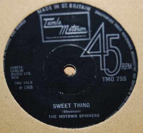 MOTOWN SPINNERS — SWEET THING / IT'S A SHAME record label scan