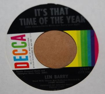 LEN BARRY — IT'S THAT TIME OF THE YEAR / HAPPILY EVER AFTER record label scan