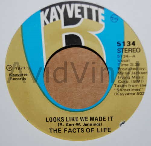 FACTS OF LIFE — LOOKS LIKE WE MADE IT / LOST INSIDE OF YOU record label scan