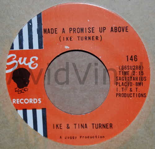 IKE AND TINA TURNER — I MADE A PROMISE UP ABOVE / DEAR JOHN record label scan