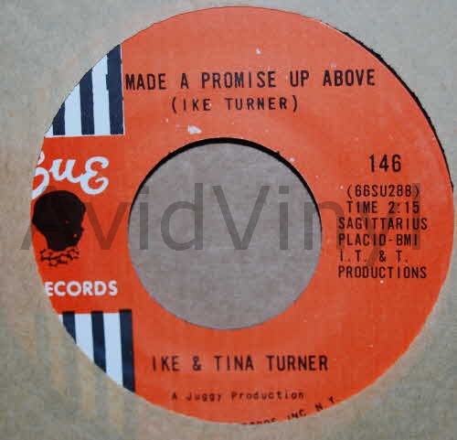 IKE AND TINA TURNER — I MADE A PROMISE UP ABOVE / DEAR JOHN record label scan