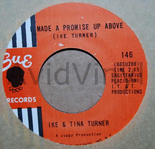 IKE AND TINA TURNER — I MADE A PROMISE UP ABOVE / DEAR JOHN record label scan