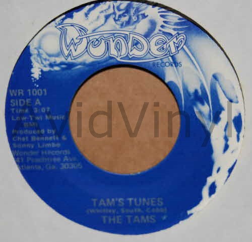 TAMS — TAM'S TUNES / I'VE BEEN HURT record label scan