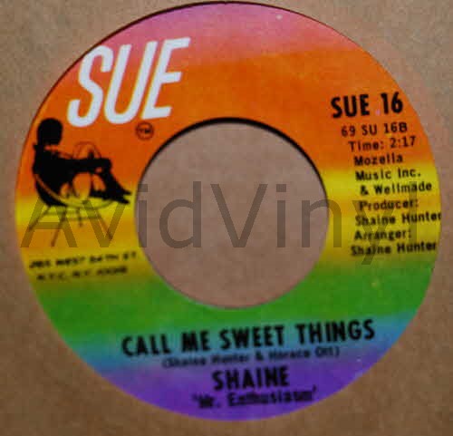 SHAINE — CALL ME SWEET THINGS / TRY MY LOVE record label scan