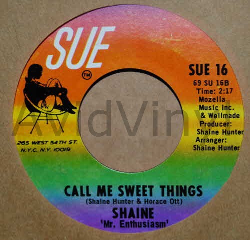 SHAINE — CALL ME SWEET THINGS / TRY MY LOVE record label scan