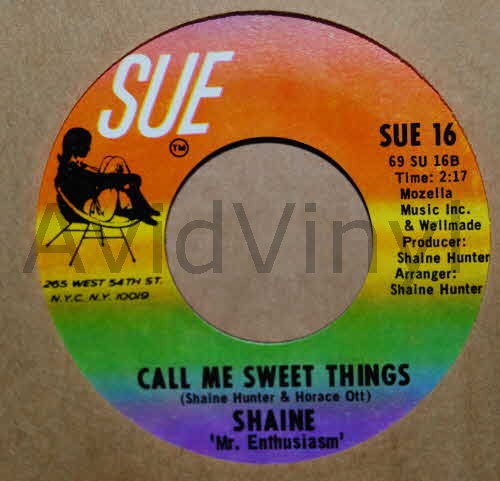 SHAINE — CALL ME SWEET THINGS / TRY MY LOVE record label scan
