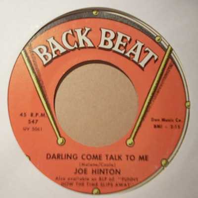 JOE HINTON — DARLING COME TALK TO ME / EVERYTHING record label scan