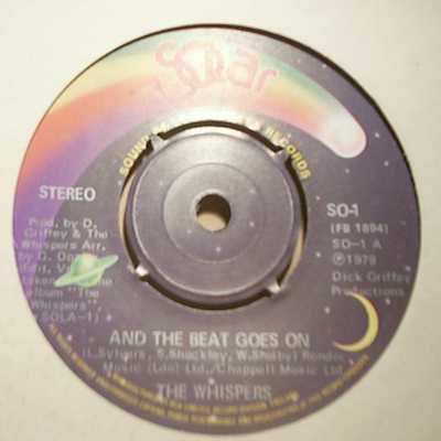 WHISPERS — AND THE BEAT GOES ON / CAN YOU DO THE BOOGIE record label scan