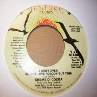 CREME D' COCOA — I DON'T EVER / SAME record label scan