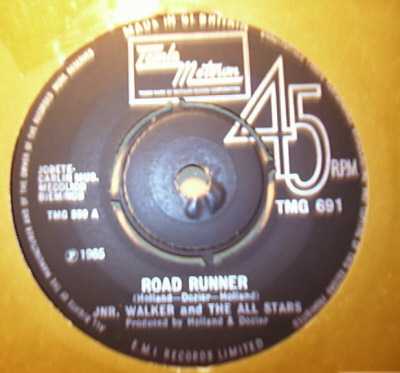 JR. WALKER AND THE ALL STARS — ROAD RUNNER / SHOTGUN record label scan
