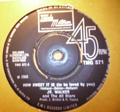 JR. WALKER AND THE ALL STARS — HOW SWEET IT IS / NOTHING BUT SOUL record label scan