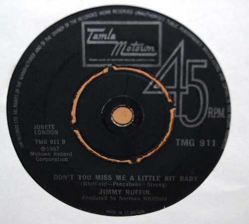 JIMMY RUFFIN DON'T YOU MISS ME A LITTLE BIT BABY / WHAT BECOMES OF THE BROKEN HEARTED