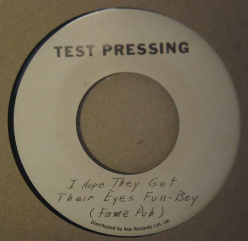 ARTHUR ALEXANDER / UNKNOWN — I HOPE THEY GET THEIR EYES FULL / SAME record label scan
