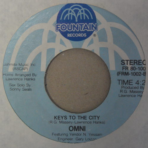 OMNI — KEYS TO THE CITY / DON'T BE SELFISH record label scan
