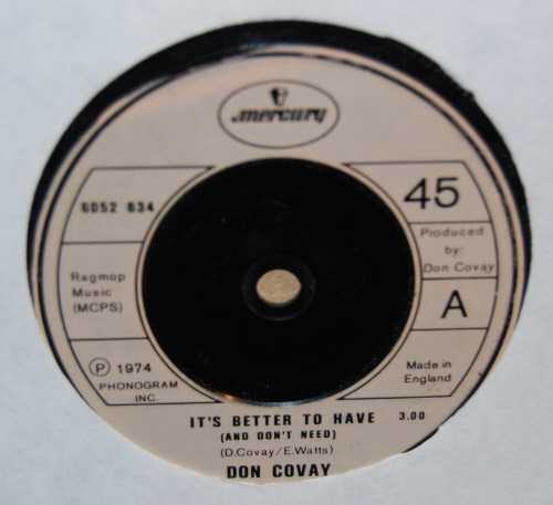 DON COVAY — IT'S BETTER TO HAVE / LEAVE HIM record label scan
