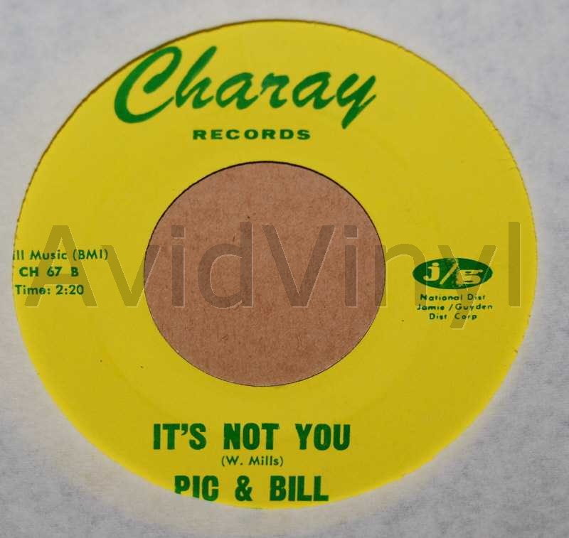 PIC AND BILL — IT'S NOT YOU / ALL I WANT IS YOU record label scan
