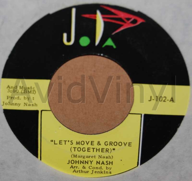 JOHNNY NASH — LET'S MOVE AND GROOVE TOGETHER / SAME record label scan