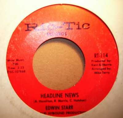 EDWIN STARR — HEADLINE NEWS / HARLEM record label scan