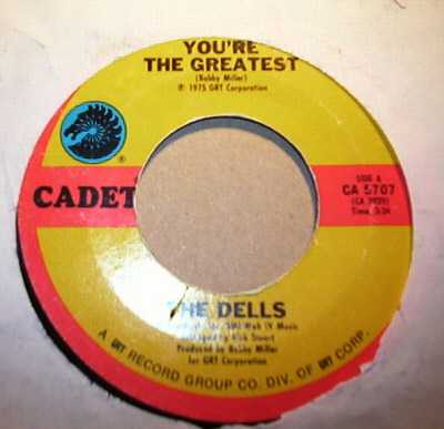 DELLS — YOU'RE THE GREATEST / THE GLORY OF LOVE record label scan