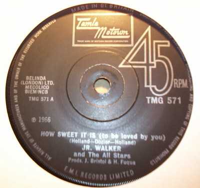 JR. WALKER AND THE ALL STARS — HOW SWEET IT IS / NOTHING BUT SOUL record label scan
