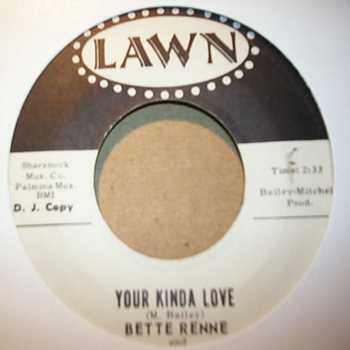 BETTE RENNE — YOUR KINDA LOVE / YOU AIN'T SO SUCH A MUCH record label scan