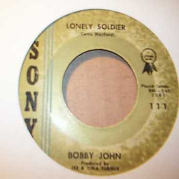 BOBBY JOHN — LONELY SOLDIER / THE BAD MAN record label scan