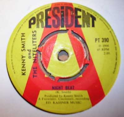 KENNY SMITH AND THE NITELITERS — NIGHT BEAT / LET'S TRY AGAIN record label scan
