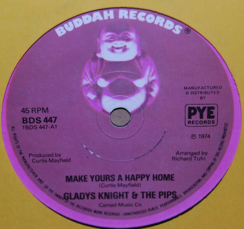 GLADYS KNIGHT AND THE PIPS — MAKE YOURS A HAPPY HOME / TENDERNESS IS HIS WAY record label scan