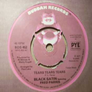 BLACK SATIN FEATURING FRED PARRIS — TEARS TEARS TEARS / LONG VERSION record label scan
