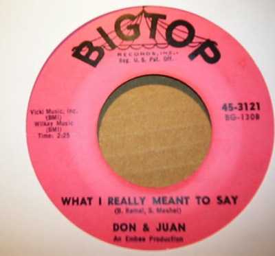 DON AND JUAN — WHAT I REALLY MEANT TO SAY / MAGIC WAND record label scan