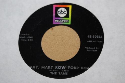 TAMS — MARY, MARY ROW YOUR BOAT / EVERYTHING ELSE HAS GONE record label scan