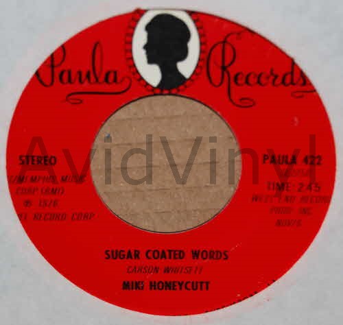 MIKI HONEYCUTT — SUGAR COATED WORDS / MAKE UP FOR LOST TIME record label scan