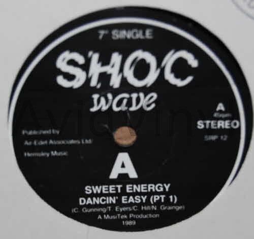 SWEET ENERGY — DANCIN' EASY / PT2 record label scan
