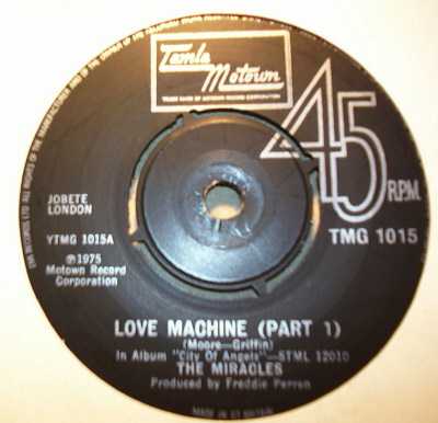 MIRACLES — LOVE MACHINE / PT2 record label scan