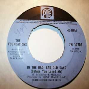 FOUNDATIONS — IN THE BAD BAD OLD DAYS / GIVE ME LOVE record label scan