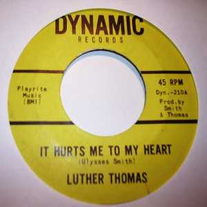 LUTHER THOMAS — IT HURTS ME TO MY HEART / MY MAIN WOMAN record label scan