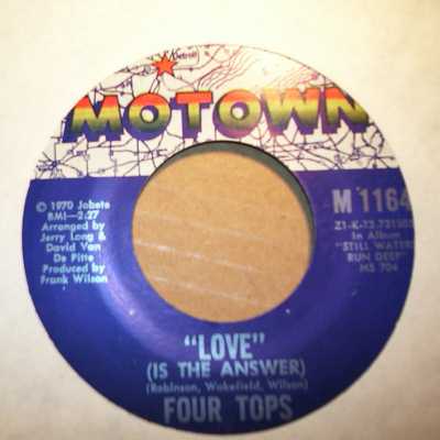 FOUR TOPS — LOVE / IT'S ALL IN THE GAME record label scan