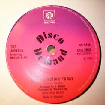 JAVELLS FEATURING NOSMO KING — GOODBYE NOTHIN' TO SAY / NOTHIN' TO SAY record label scan