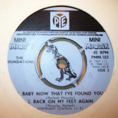 FOUNDATIONS — BUILD ME UP BUTTERCUP MINI MONSTER EP record label scan