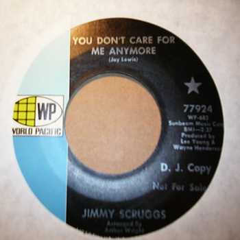 JIMMY SCUGGS — YOU DON'T CARE FOR ME ANYMORE / LEAN ON ME record label scan