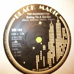 SHARONETTES — GOING TO A GO GO / SAME record label scan