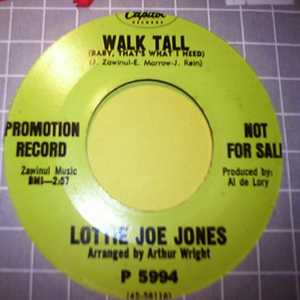 LOTTIE JOE JONES — WALK TALL / I BELIEVE TO MY SOUL record label scan