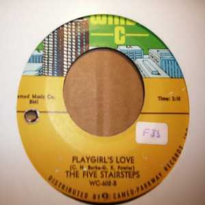 FIVE STAIRSTEPS — PLAYGIRL'S LOVE / WORLD OF FANTASY record label scan