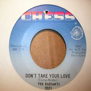 RADIANTS — DON'T TAKE YOUR LOVE / THE CLOWN IS CLEVER record label scan